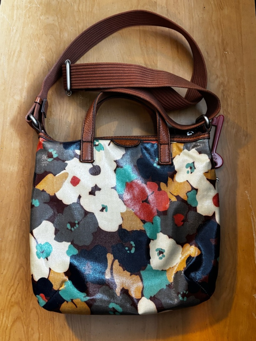 Fossil Keyper floral coated canvas crossbody bag - Picture 5 of 12